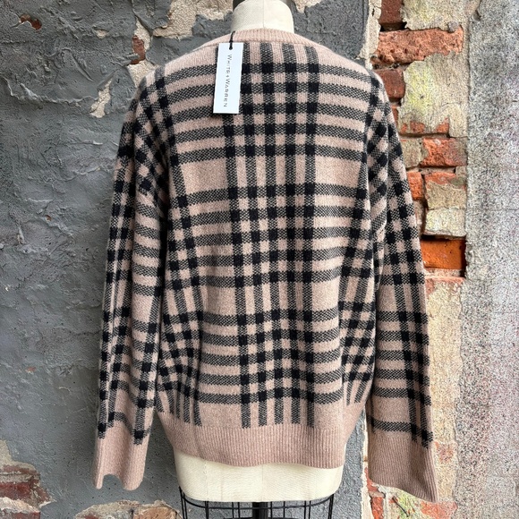 WHITE + WARREN Cashmere Plaid Crewneck - Picture 7 of 9